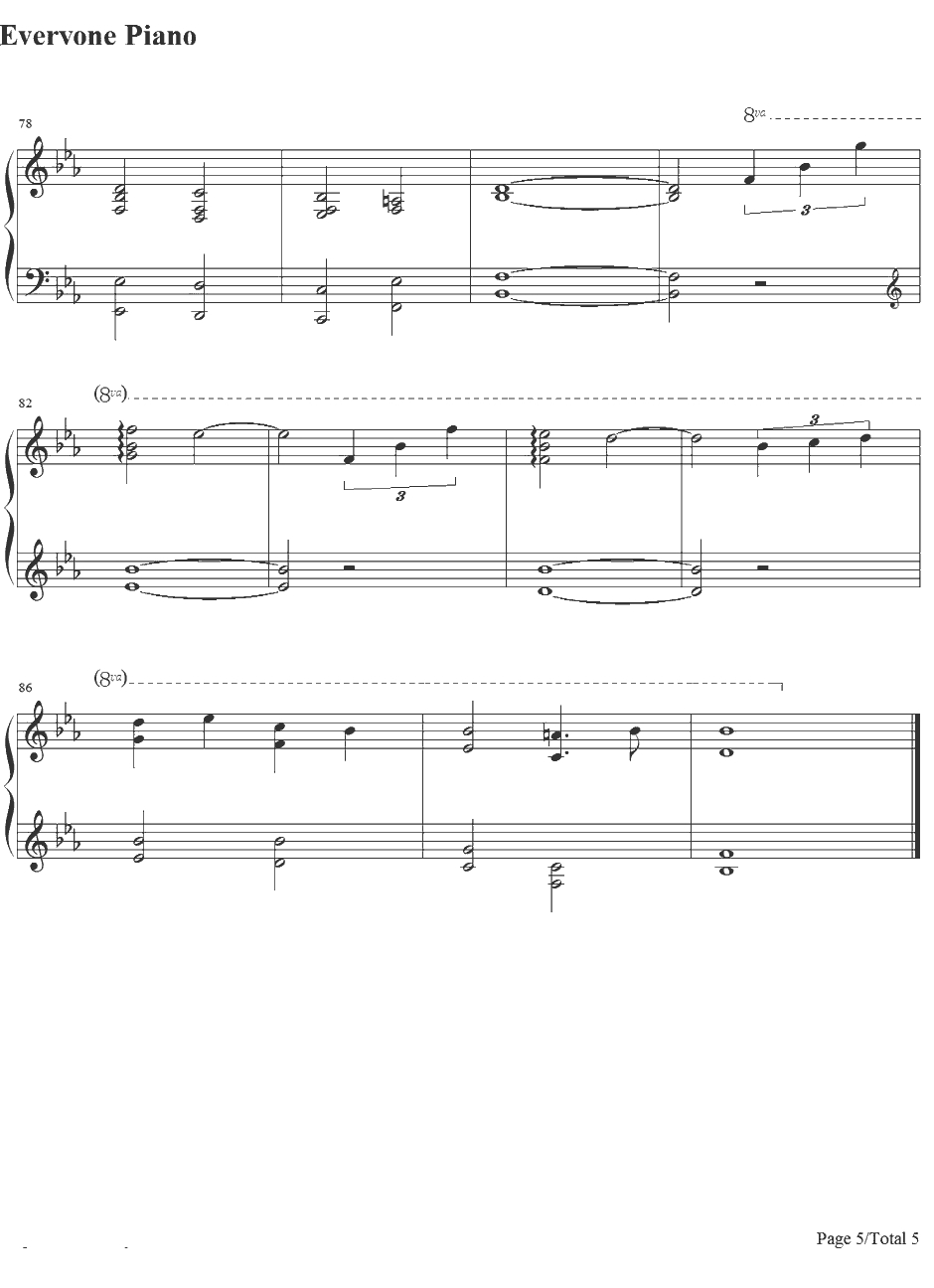 さよならは言わない钢琴谱-小田和正-不要说再见-小田和正5