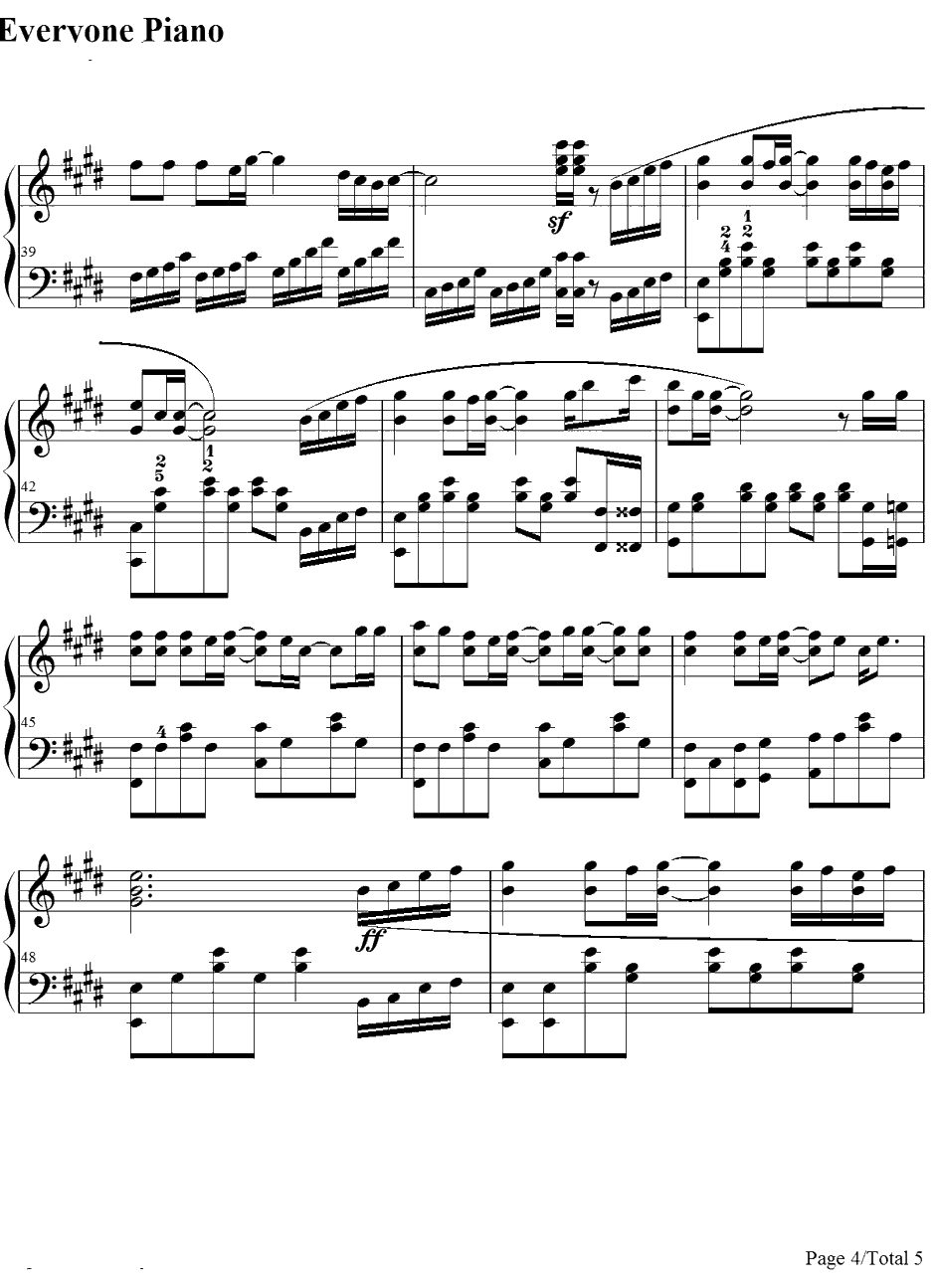 千千阙歌钢琴谱-陈慧娴-夕焼けの歌-陈慧娴4