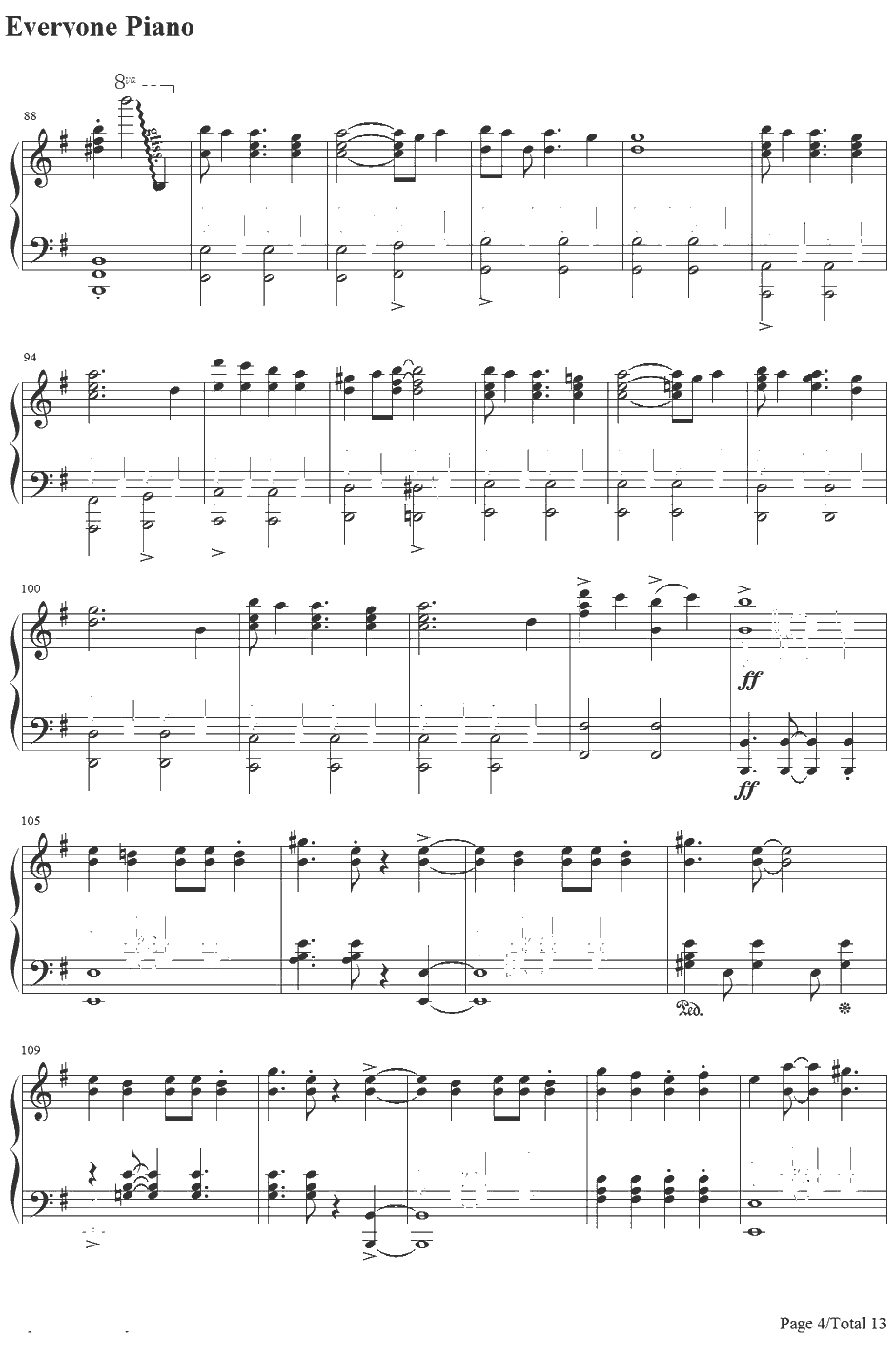 右肩の蝶钢琴谱-镜音双子镜音リン?レン-镜音双子4