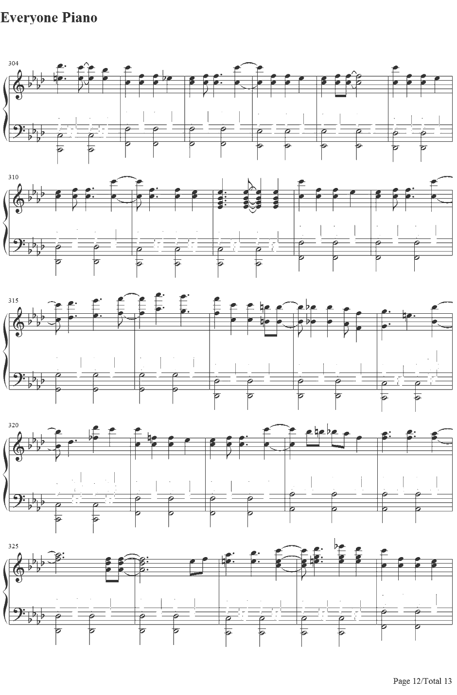 右肩の蝶钢琴谱-镜音双子镜音リン?レン-镜音双子12