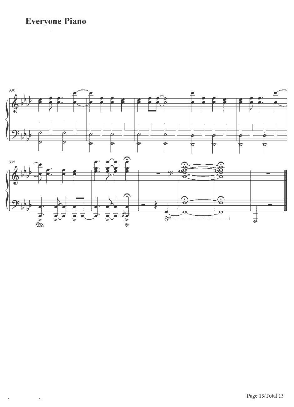 右肩の蝶钢琴谱-镜音双子镜音リン?レン-镜音双子13