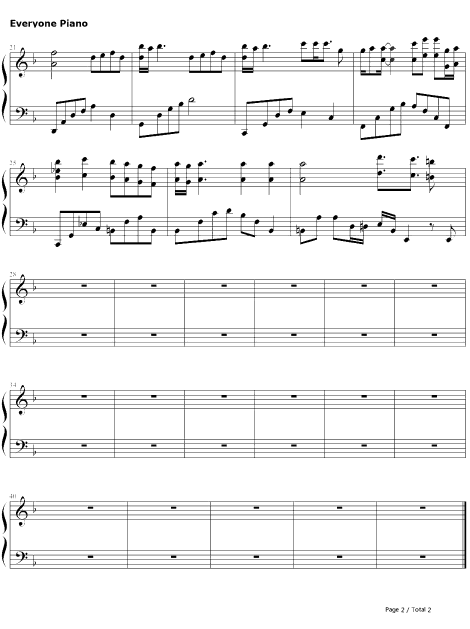 掉下了眼泪钢琴谱-赵惠丽-TearsareFalling-想你OST2