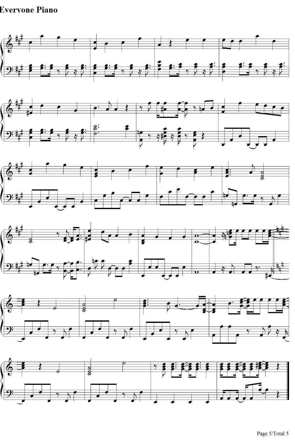 Step and Go钢琴谱-岚5