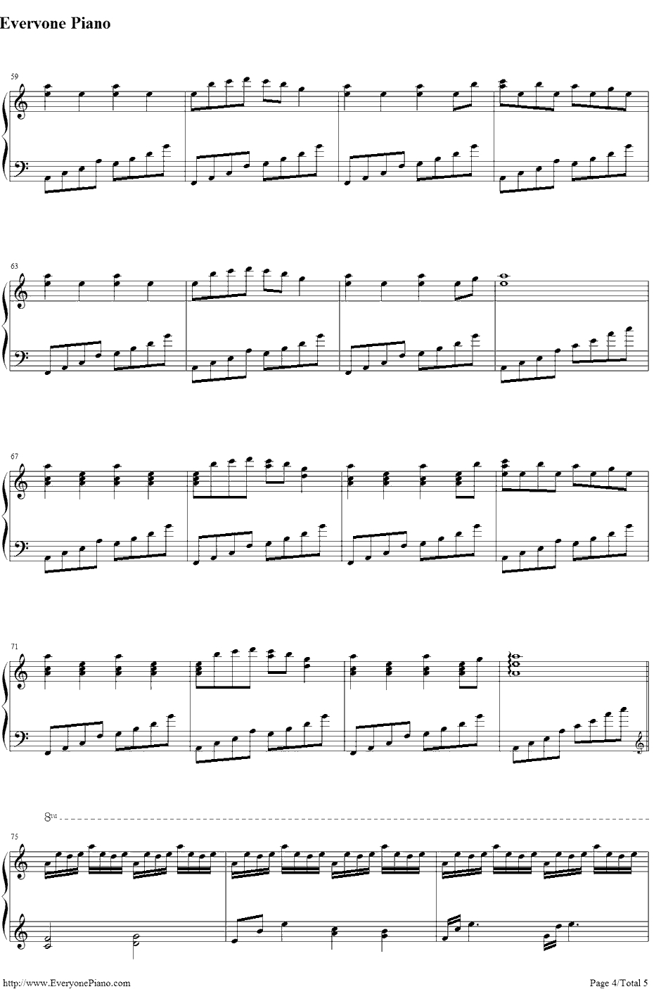 竹取飞翔　～Lunatic Princess钢琴谱-东方project-东方永夜抄～ImperishableNight.BGM4