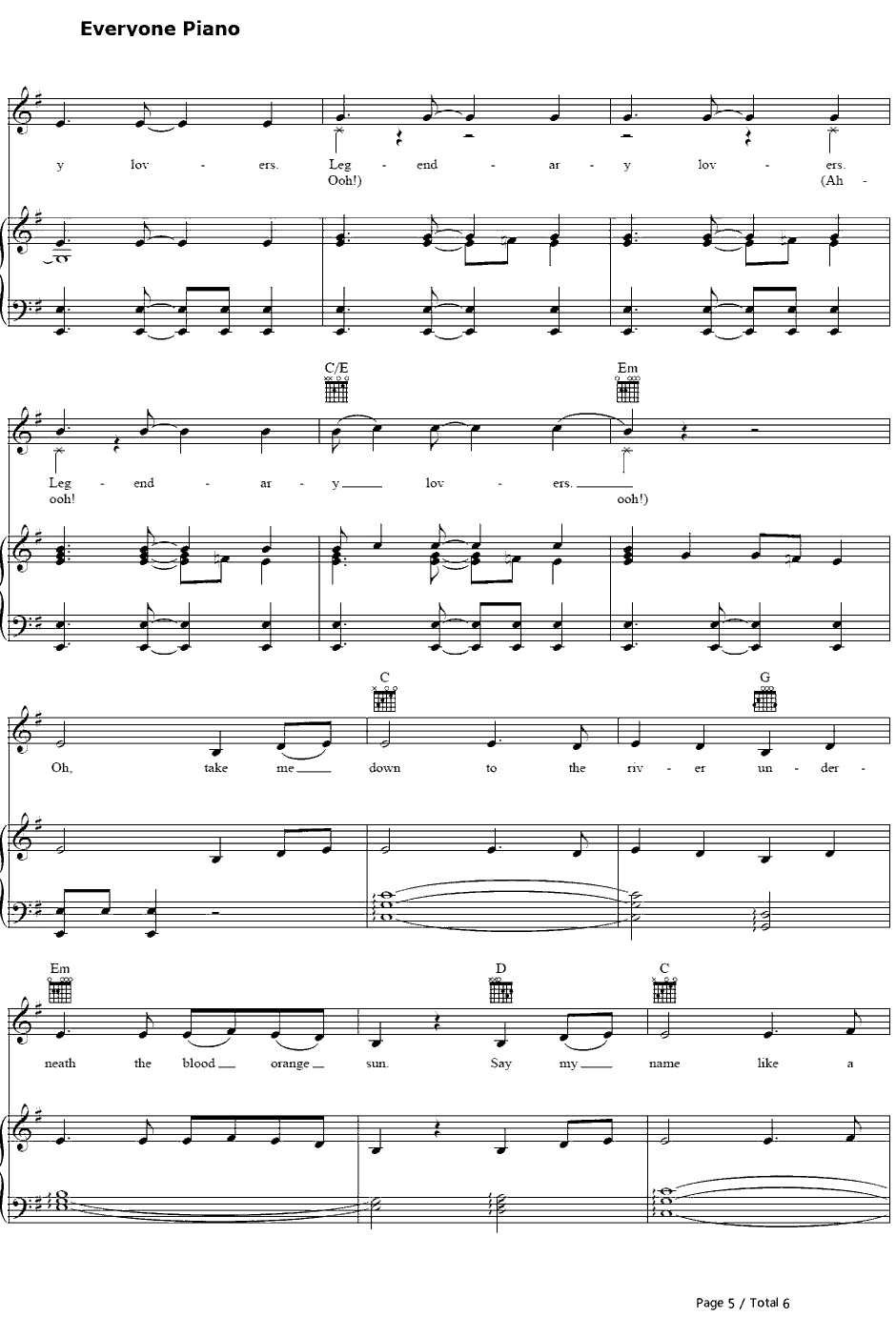 Legendary Lovers钢琴谱-KatyPerry5