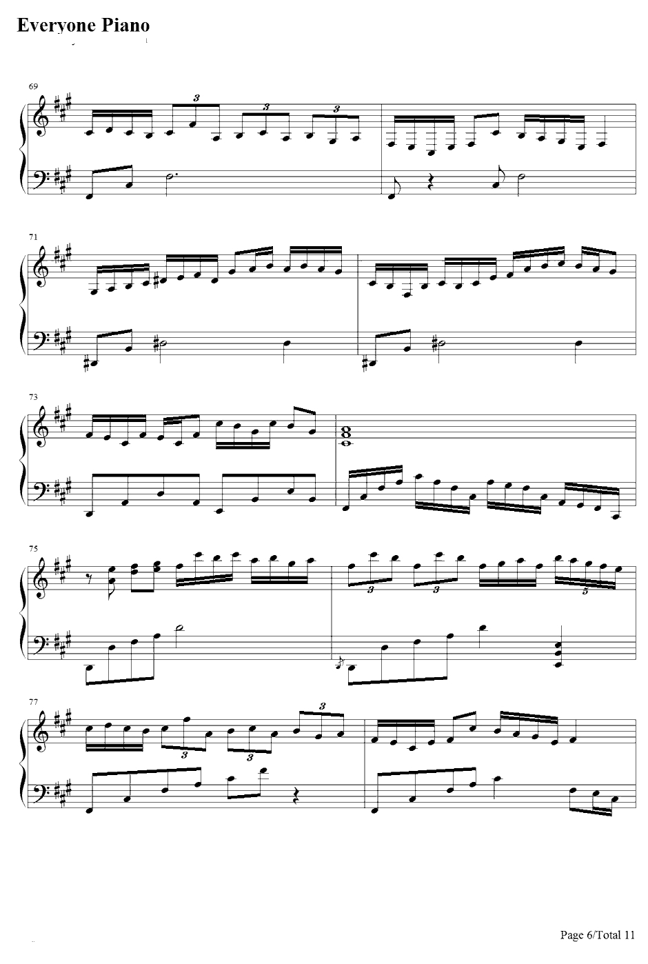 亡き王女の為のセプテット钢琴谱-东方Project-东方红魔乡～theEmbodimentofScarletDevil.主题曲6