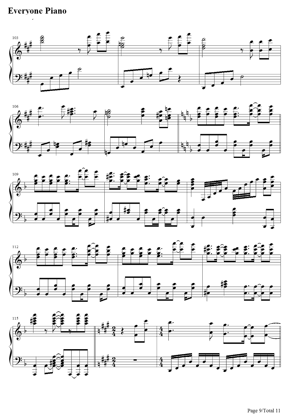 亡き王女の為のセプテット钢琴谱-东方Project-东方红魔乡～theEmbodimentofScarletDevil.主题曲9