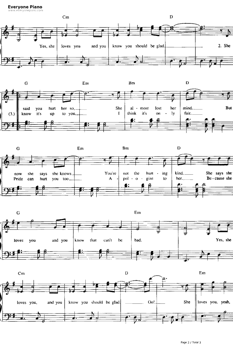 She Loves You钢琴谱-TheBeatles2