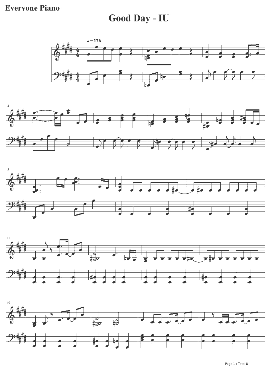 Good Day钢琴谱-IU1