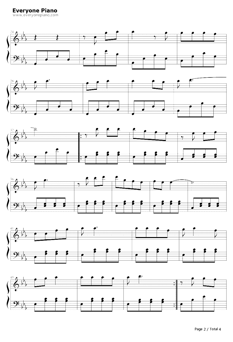 我相信钢琴谱-杨培安-08年奥运现场2