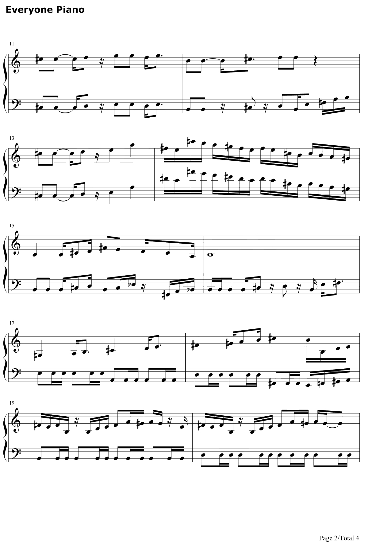 魂斗罗背景音乐钢琴谱-未知-魂斗罗背景音乐2