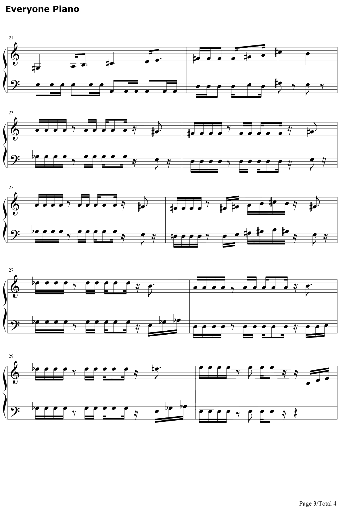 魂斗罗背景音乐钢琴谱-未知-魂斗罗背景音乐3