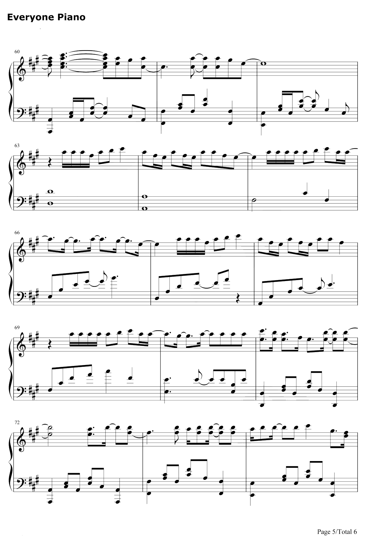 Smile钢琴谱-AvrilLavigne5