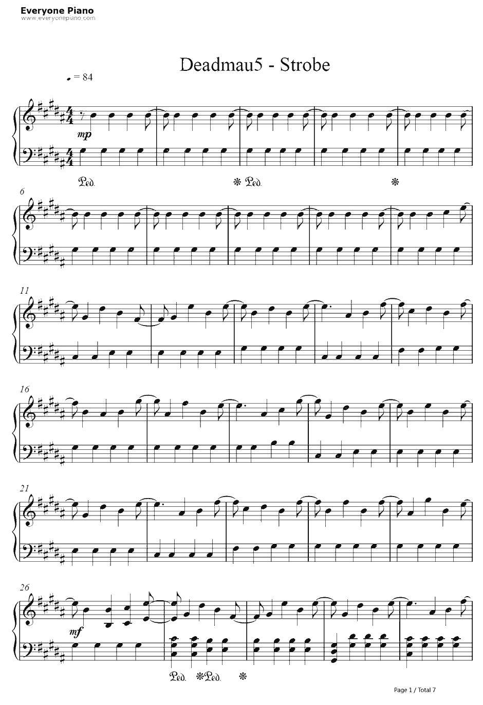 Strobe钢琴谱-Deadmau51