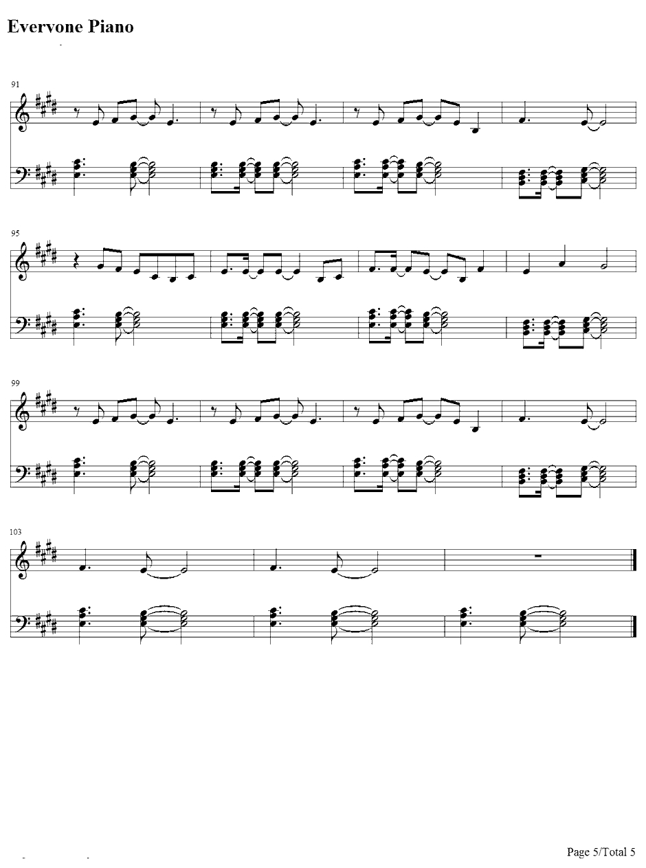 I Would钢琴谱-OneDirection5