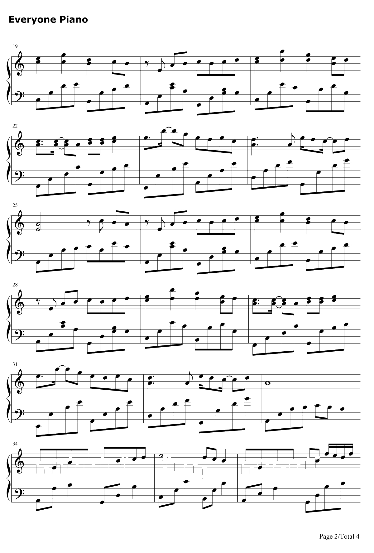 美人鱼钢琴谱-林俊杰2