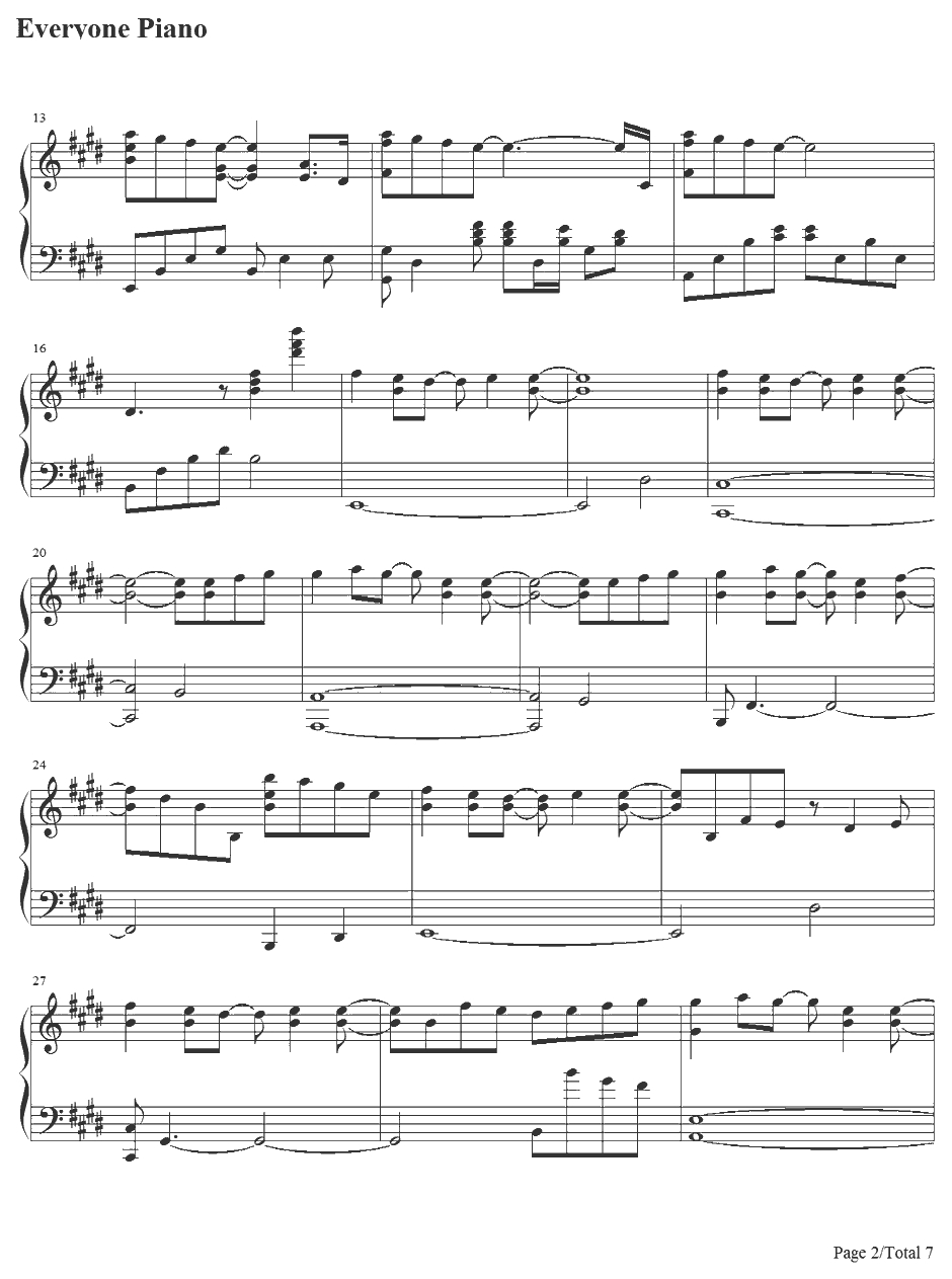 さよならのかわりに钢琴谱-つぐみ寮寮生会合唱団-青空下的约定ED2