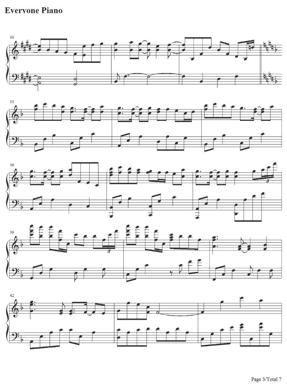 さよならのかわりに钢琴谱-つぐみ寮寮生会合唱団-青空下的约定ED3