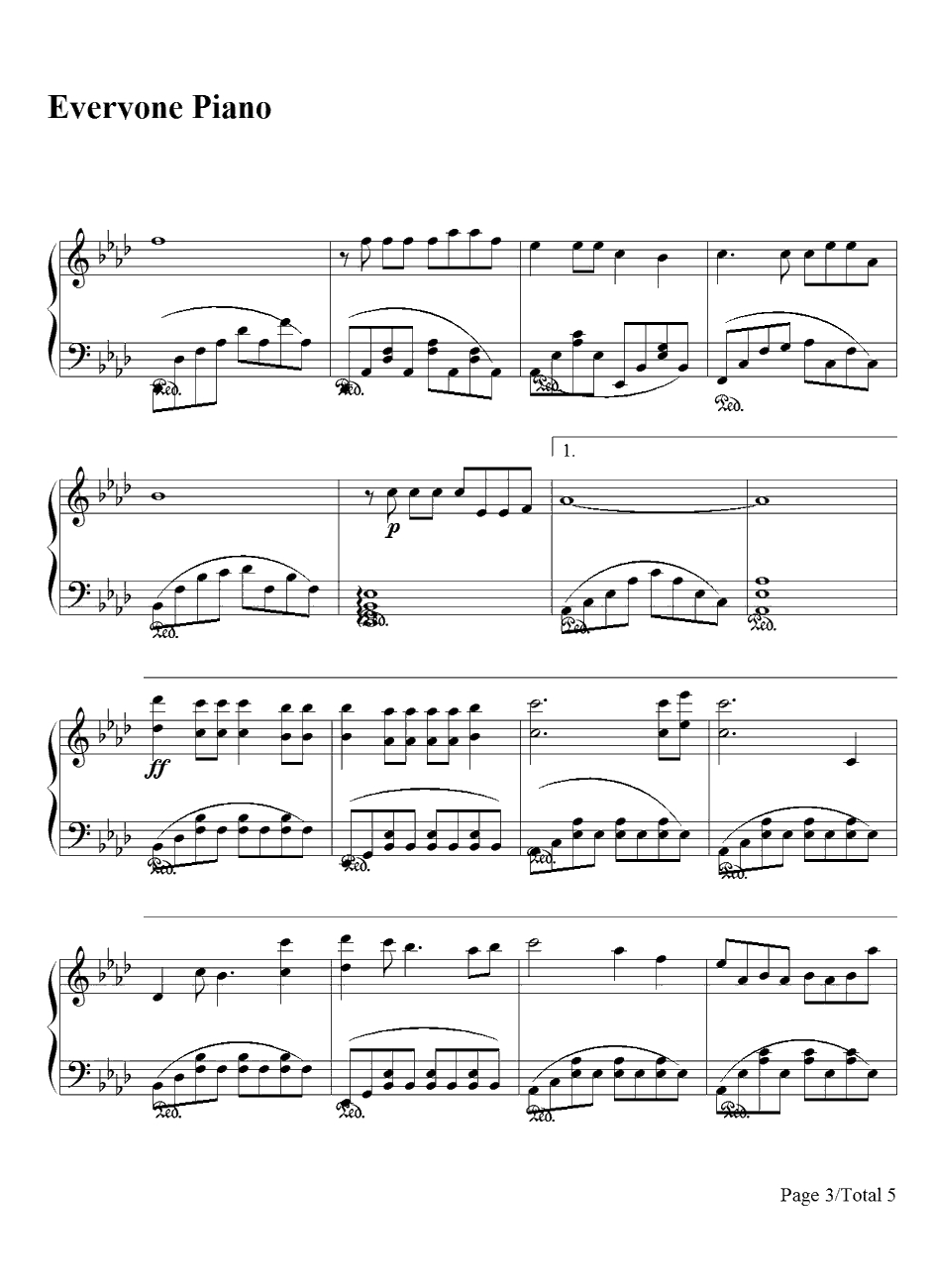 给你们钢琴谱-张宇3