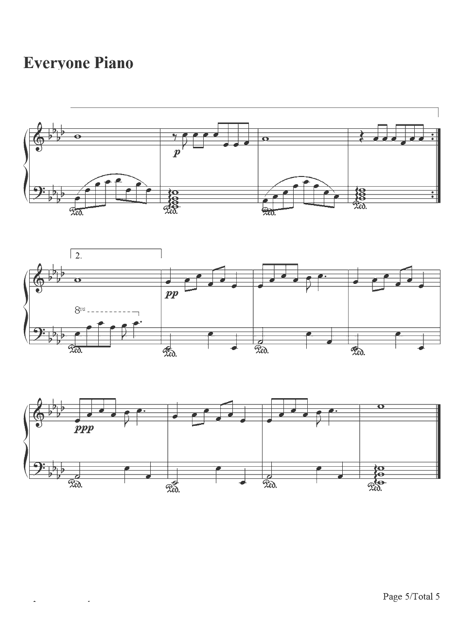 给你们钢琴谱-张宇5