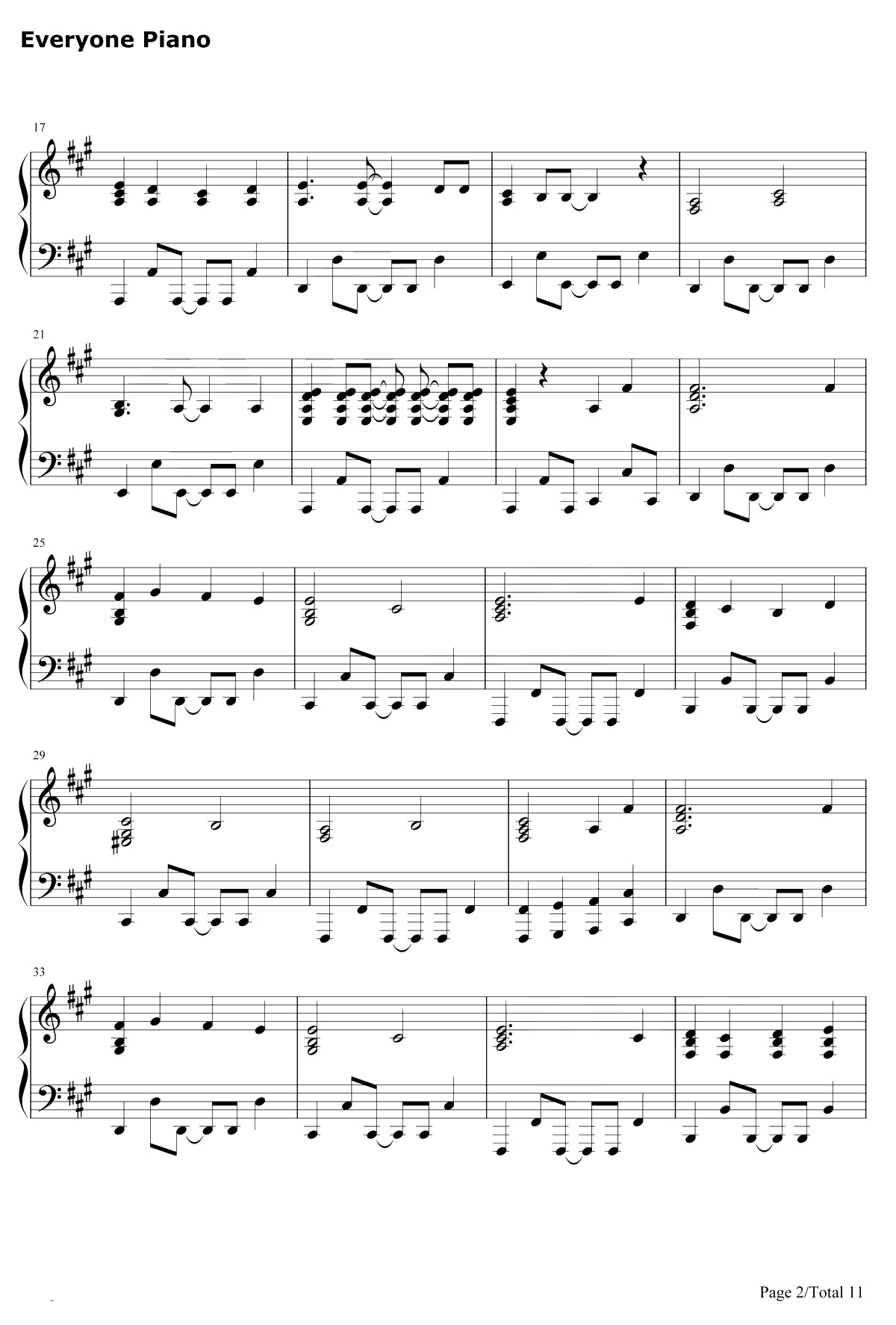 U&I钢琴谱-平泽唯-けいおん！OST-轻音少女OST2