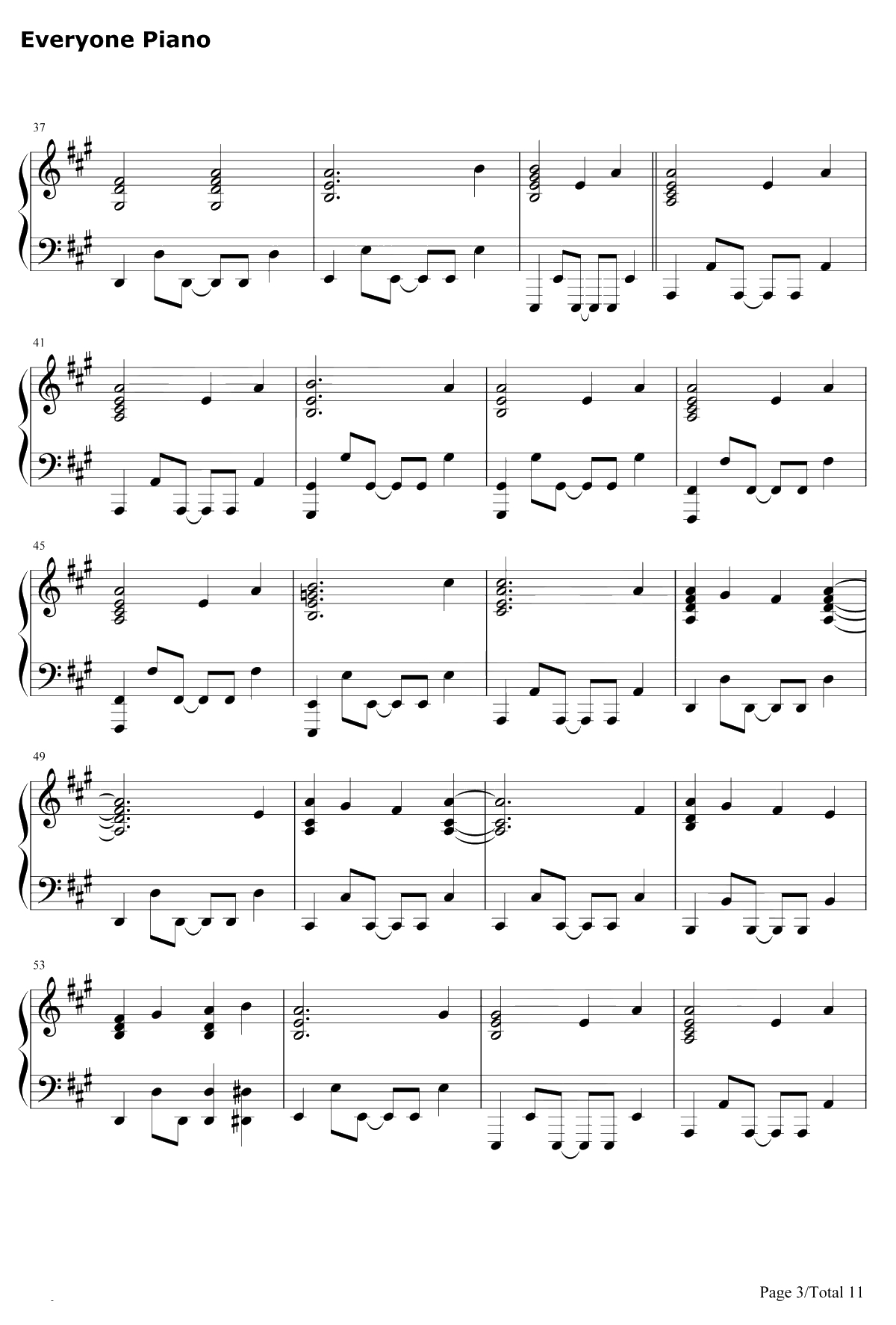 U&I钢琴谱-平泽唯-けいおん！OST-轻音少女OST3