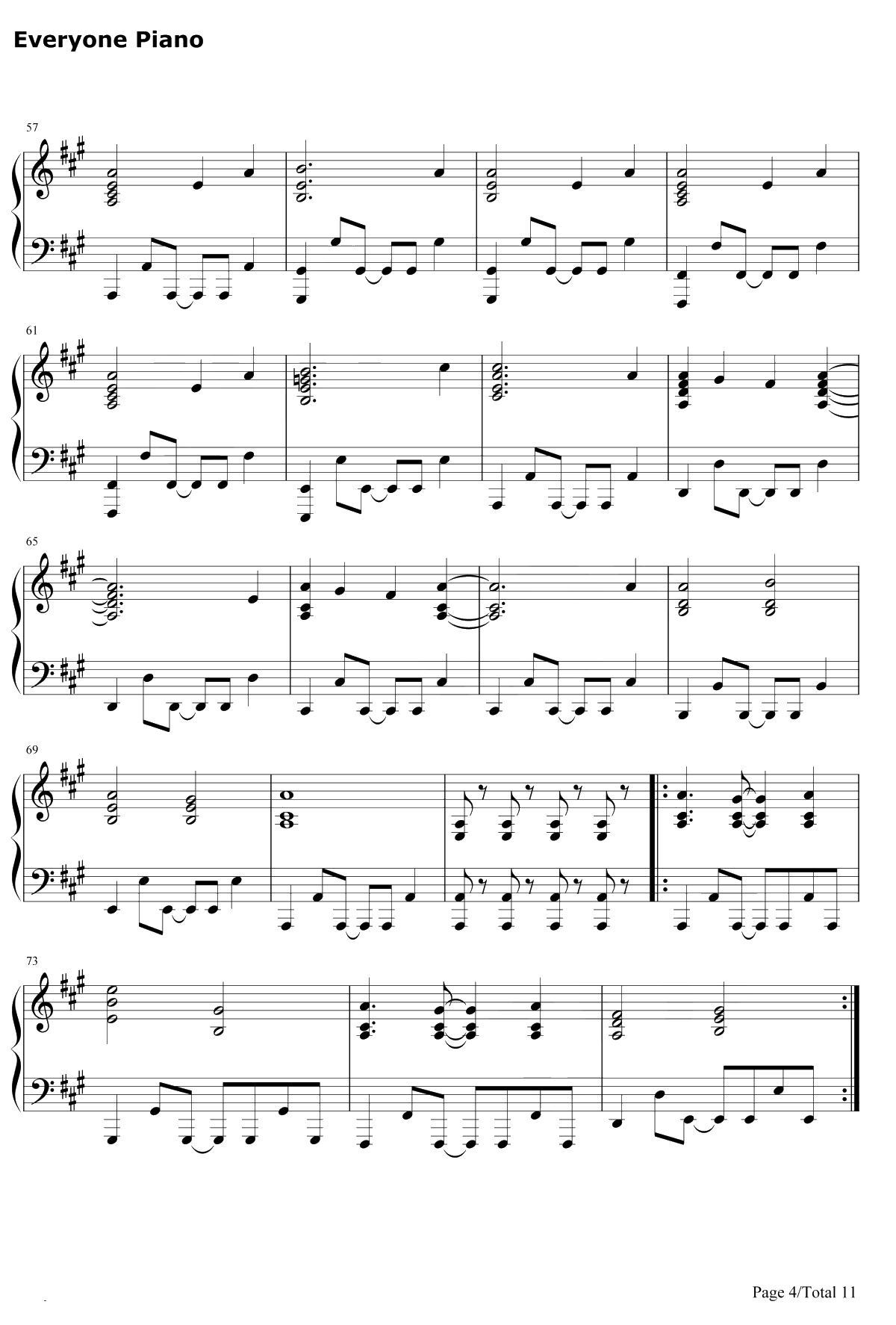 U&I钢琴谱-平泽唯-けいおん！OST-轻音少女OST4