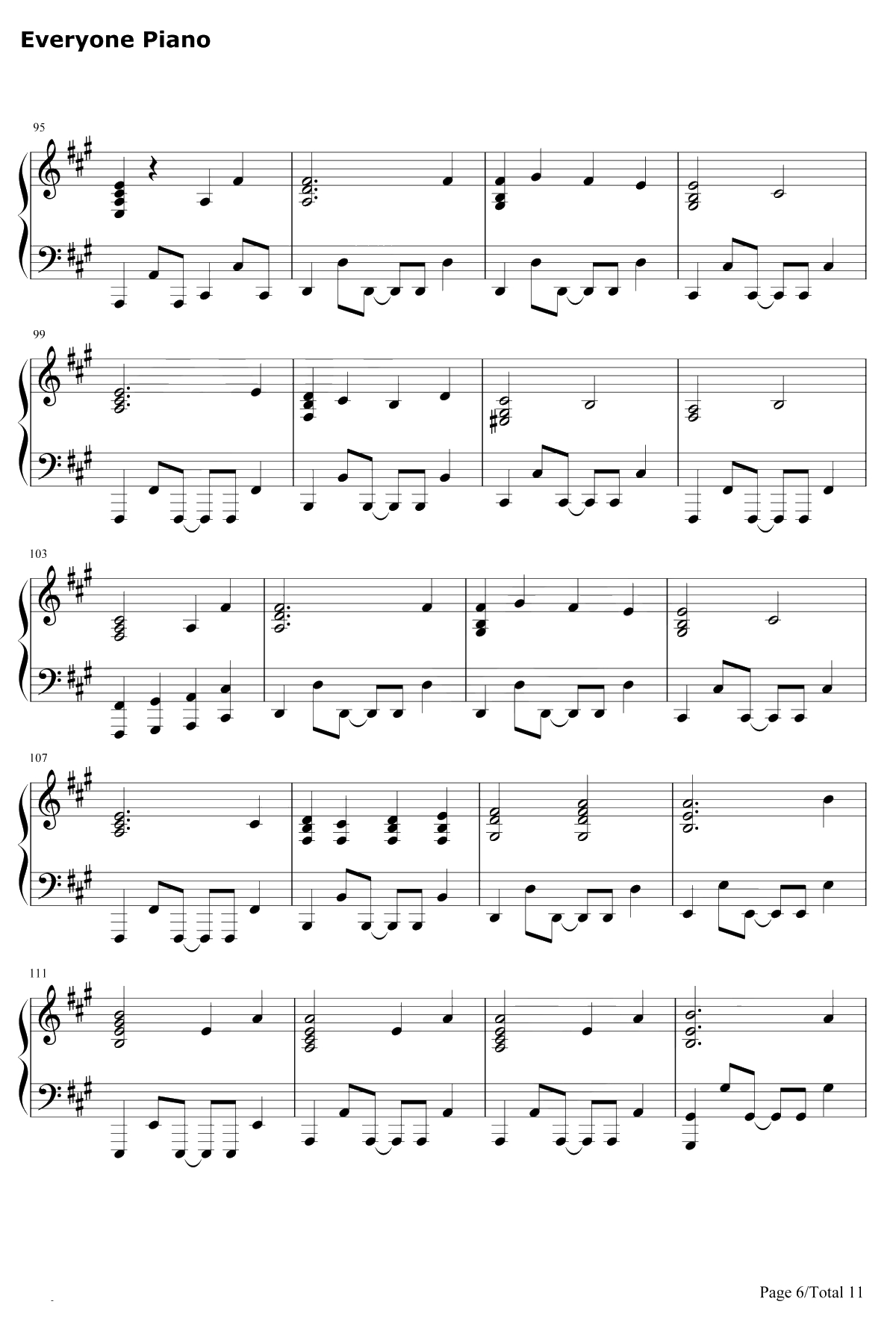 U&I钢琴谱-平泽唯-けいおん！OST-轻音少女OST6