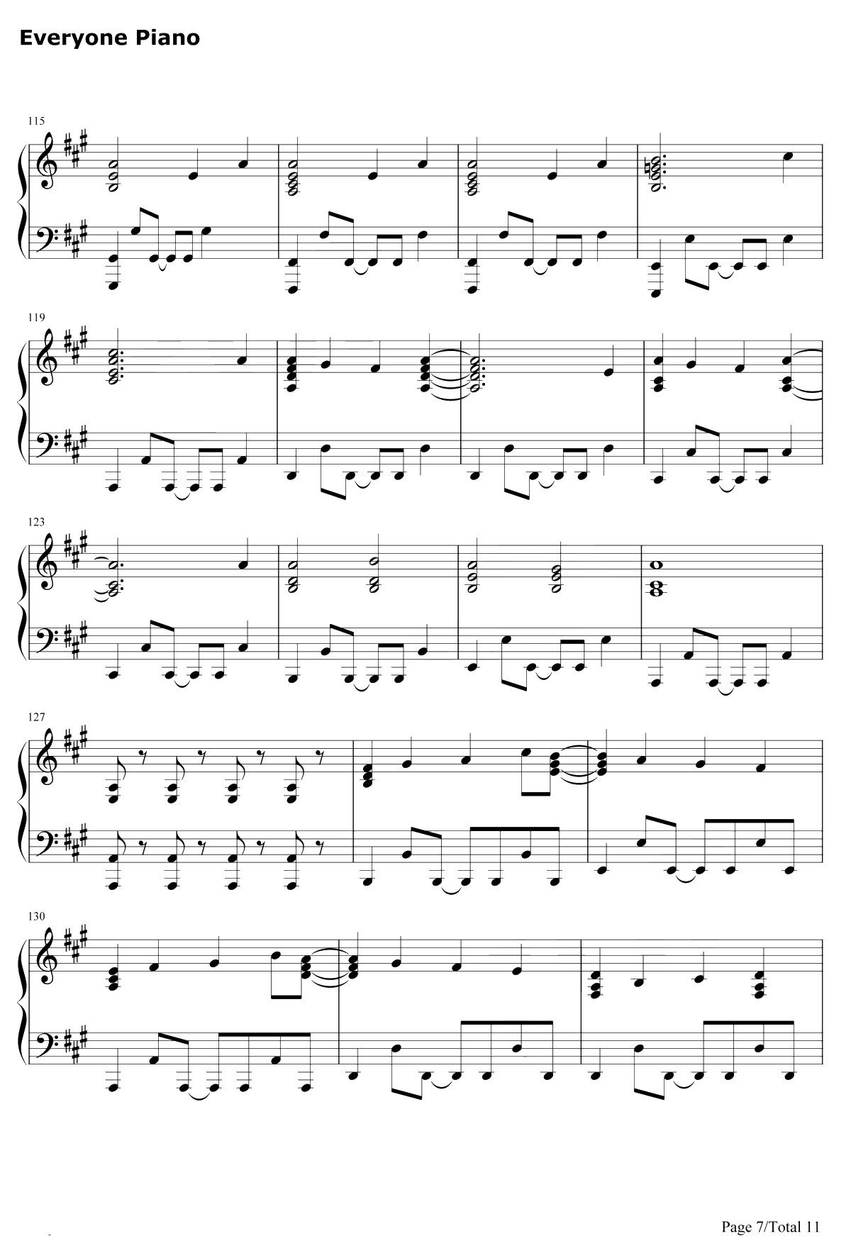 U&I钢琴谱-平泽唯-けいおん！OST-轻音少女OST7