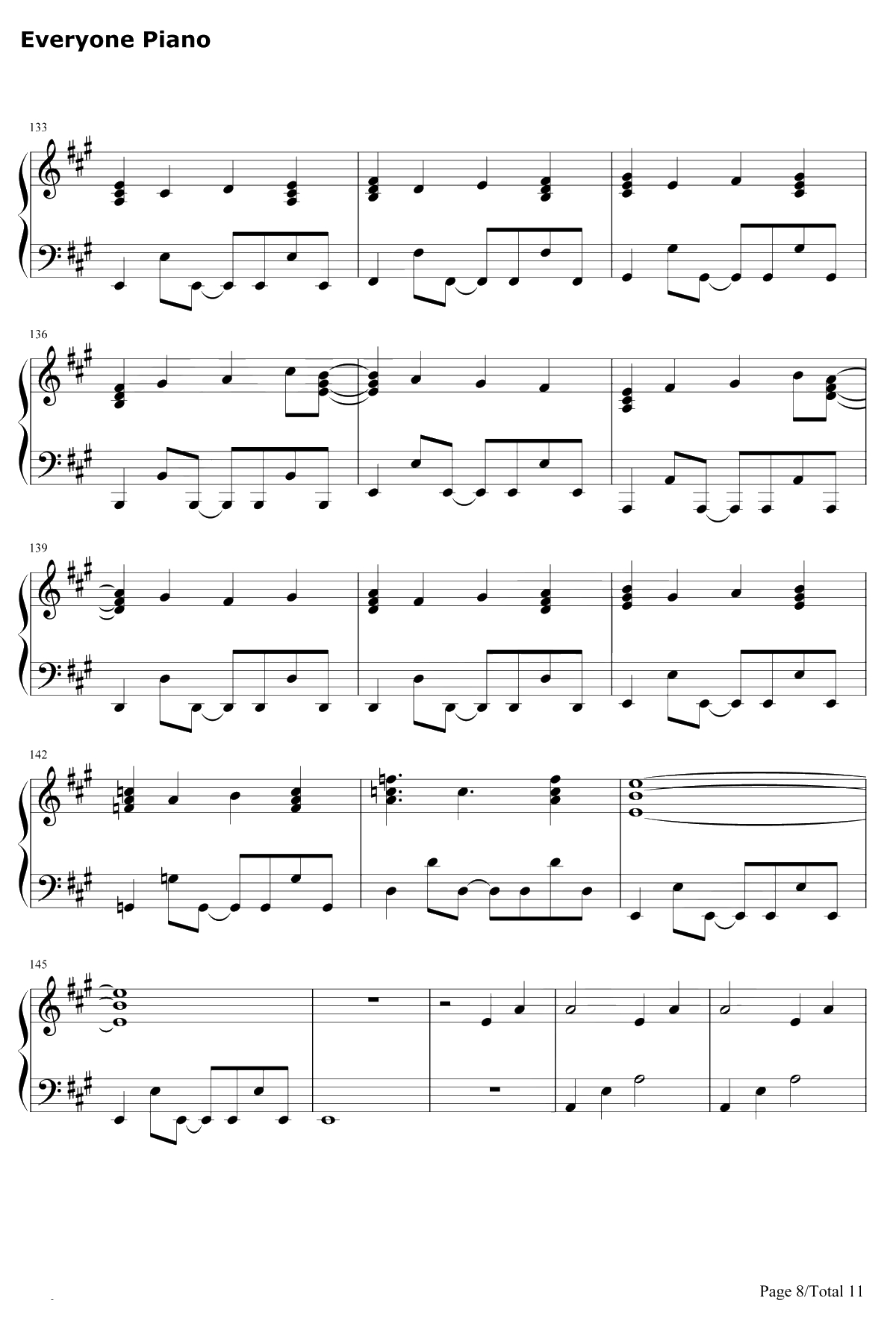 U&I钢琴谱-平泽唯-けいおん！OST-轻音少女OST8