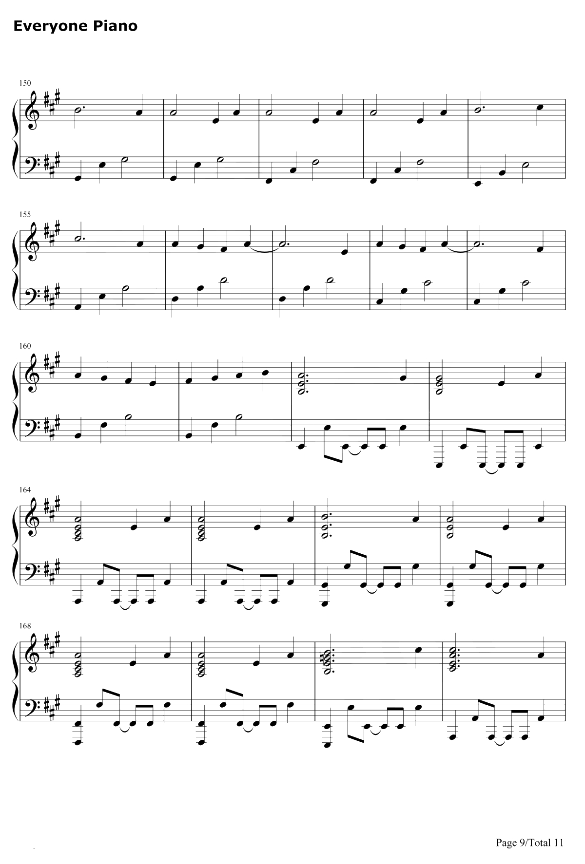 U&I钢琴谱-平泽唯-けいおん！OST-轻音少女OST9