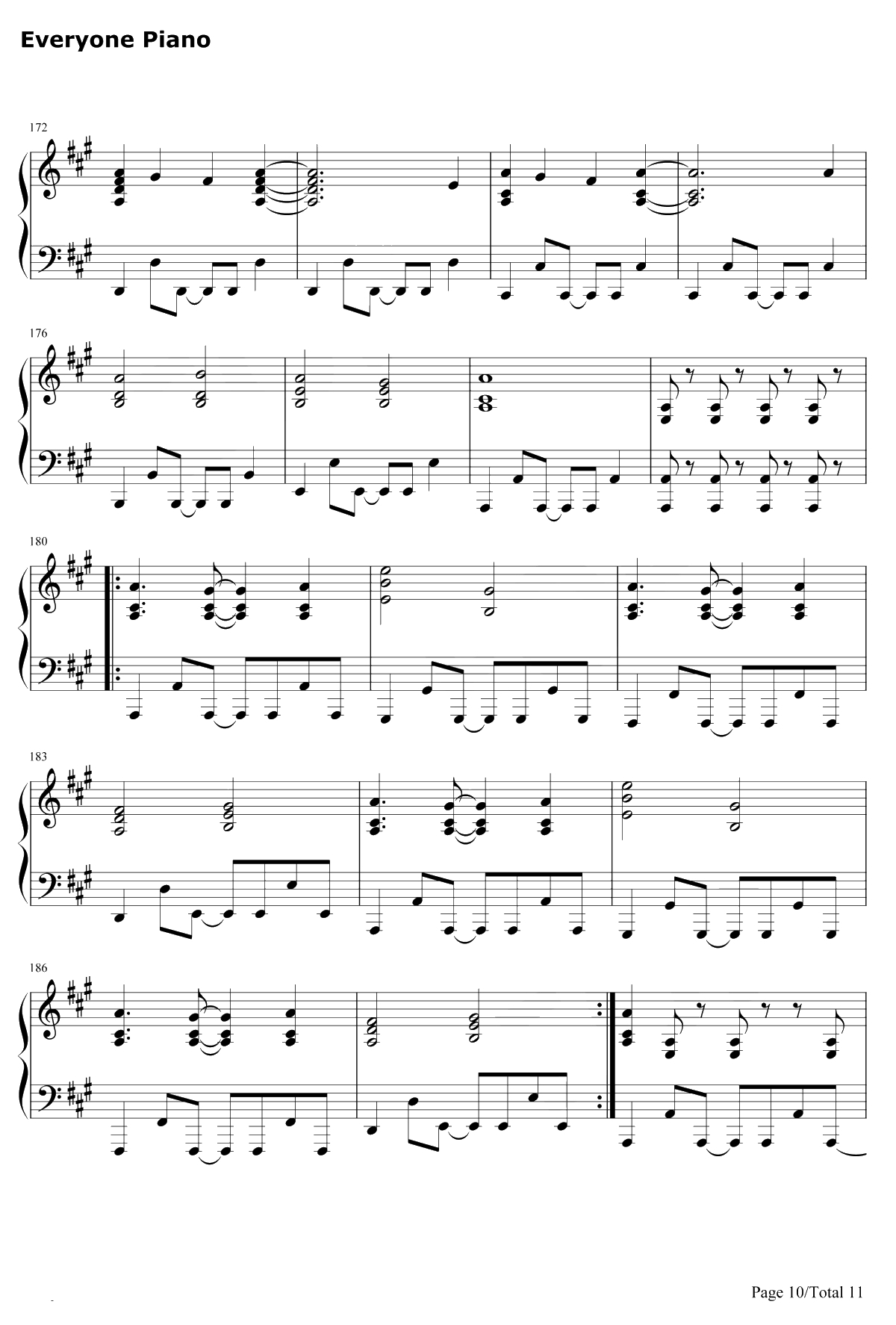 U&I钢琴谱-平泽唯-けいおん！OST-轻音少女OST10