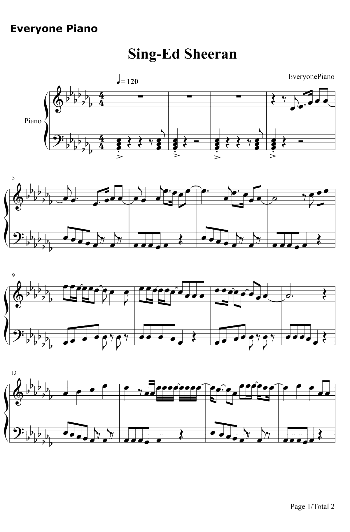 Sing钢琴谱-EdSheeran1
