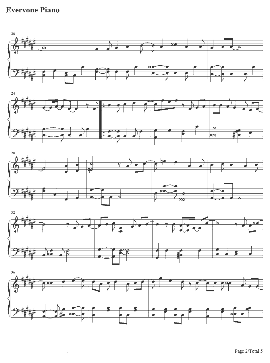 RoadtoGlory钢琴谱-岚2