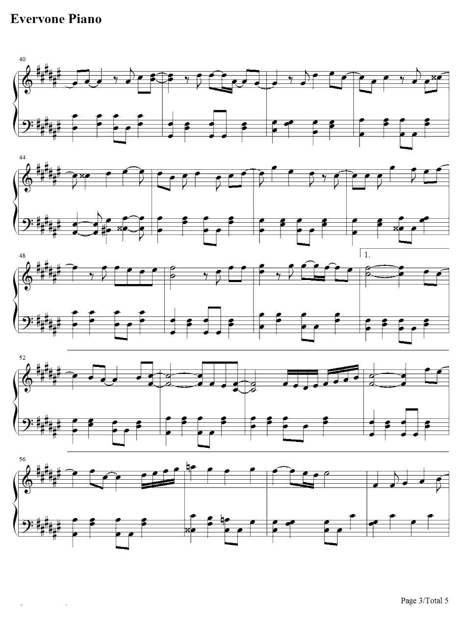 RoadtoGlory钢琴谱-岚3