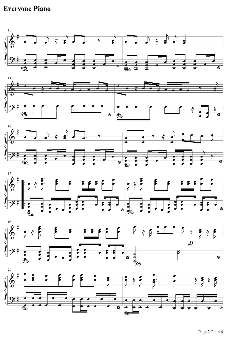 現状ディストラクション钢琴谱-SPYAIR-银魂剧场版完结篇：永远的万事屋主题曲2