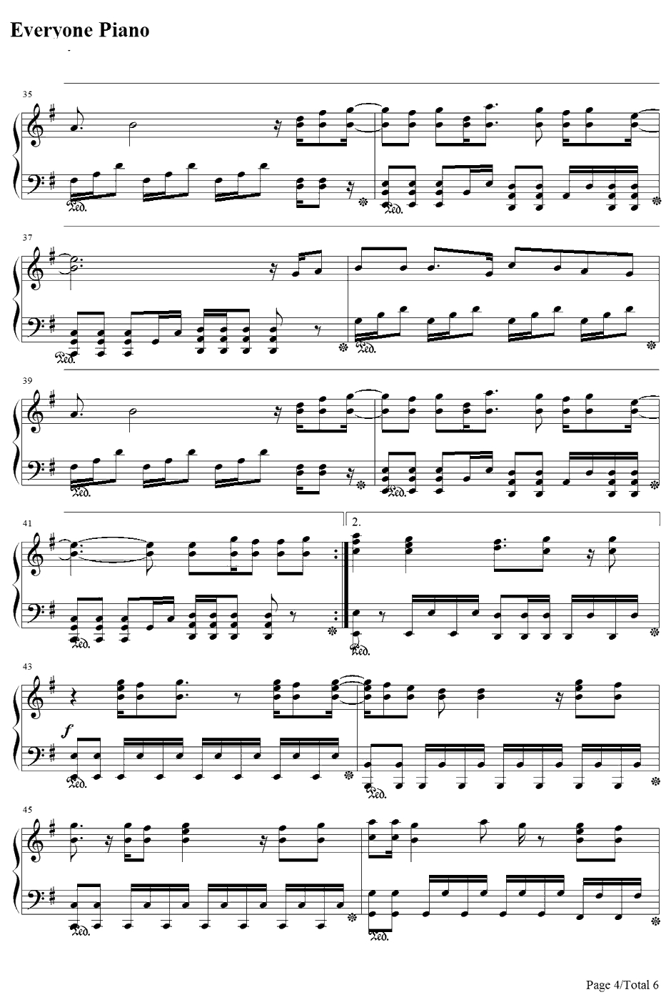 現状ディストラクション钢琴谱-SPYAIR-银魂剧场版完结篇：永远的万事屋主题曲4