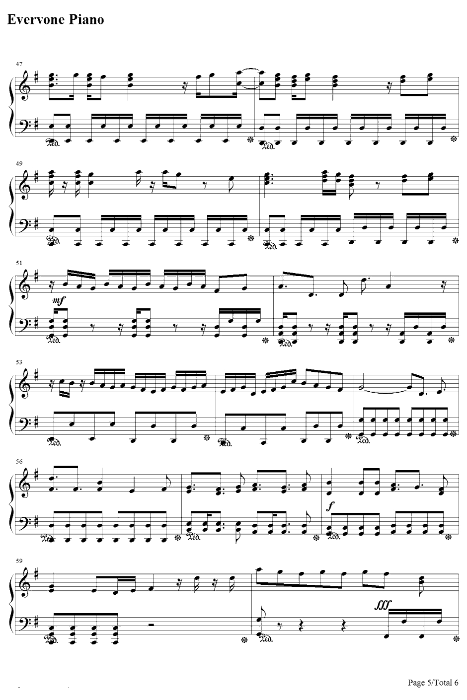 現状ディストラクション钢琴谱-SPYAIR-银魂剧场版完结篇：永远的万事屋主题曲5