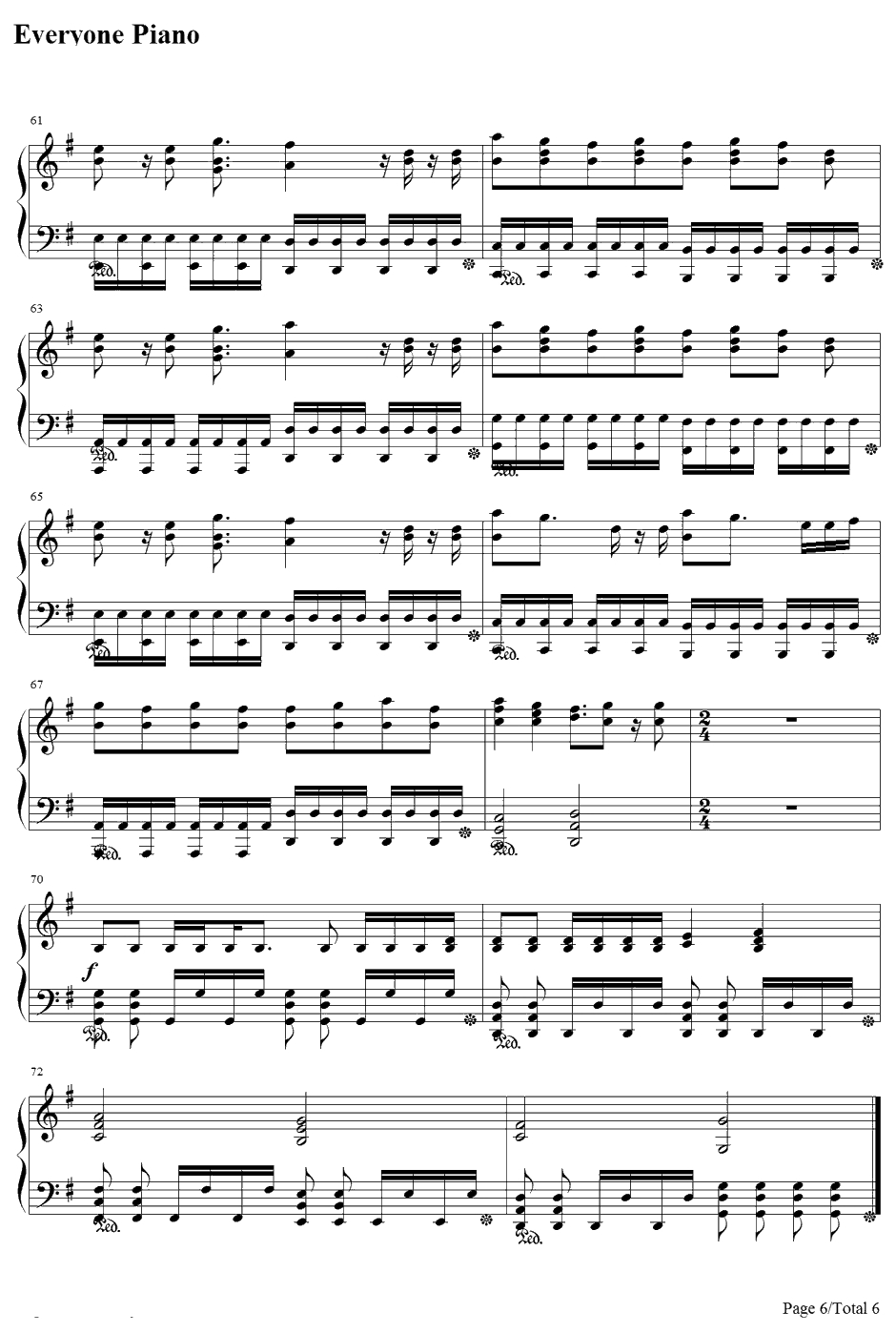 現状ディストラクション钢琴谱-SPYAIR-银魂剧场版完结篇：永远的万事屋主题曲6