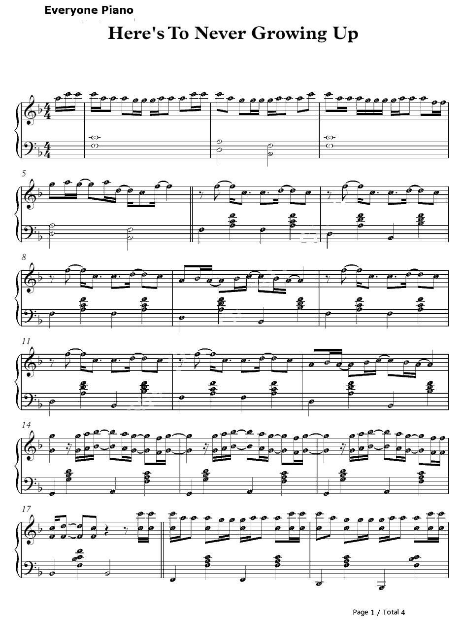 Here's to Never Growing Up钢琴谱-AvrilLavigne1