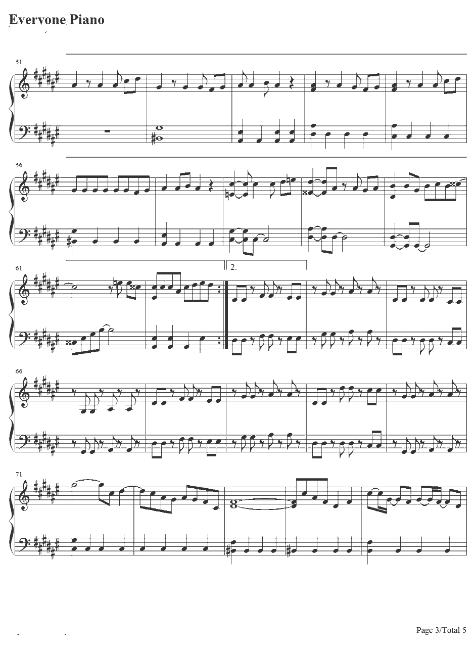 キングオブ男!钢琴谱-関ジャニ∞-「土竜の唄潜入捜査官REIJI」主题曲3