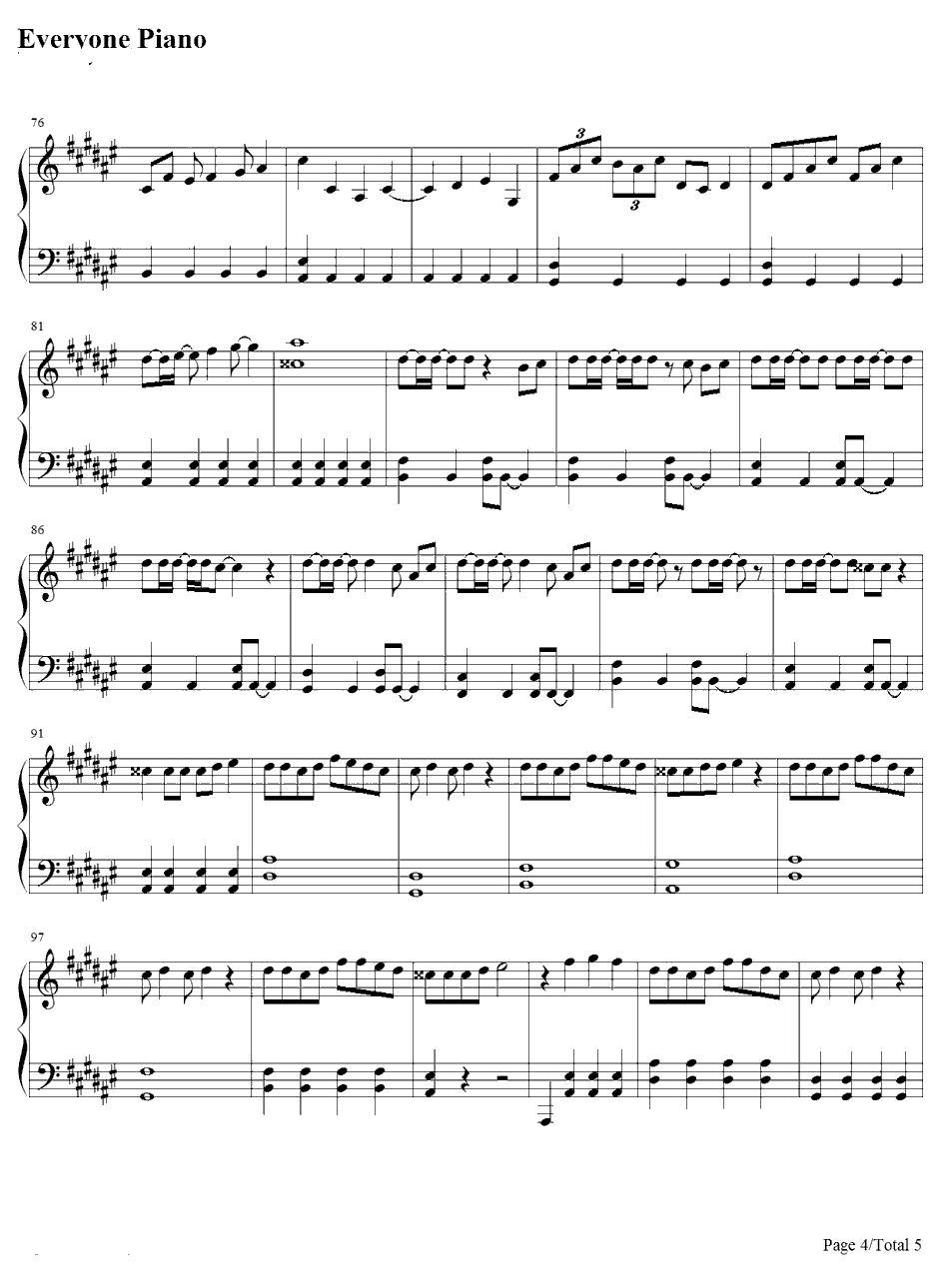 キングオブ男!钢琴谱-関ジャニ∞-「土竜の唄潜入捜査官REIJI」主题曲4