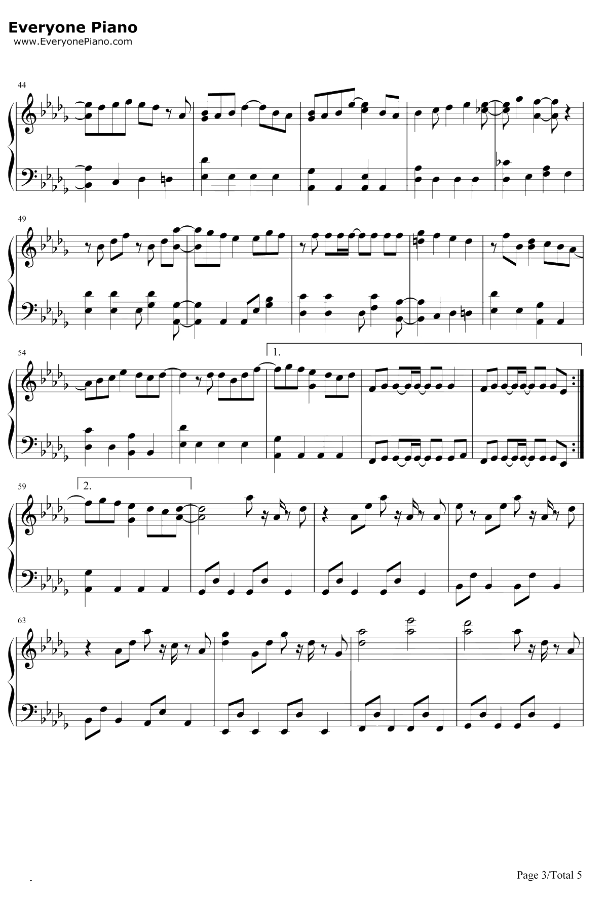 Bit ters weet钢琴谱-嵐-失恋巧克力职人主题曲3