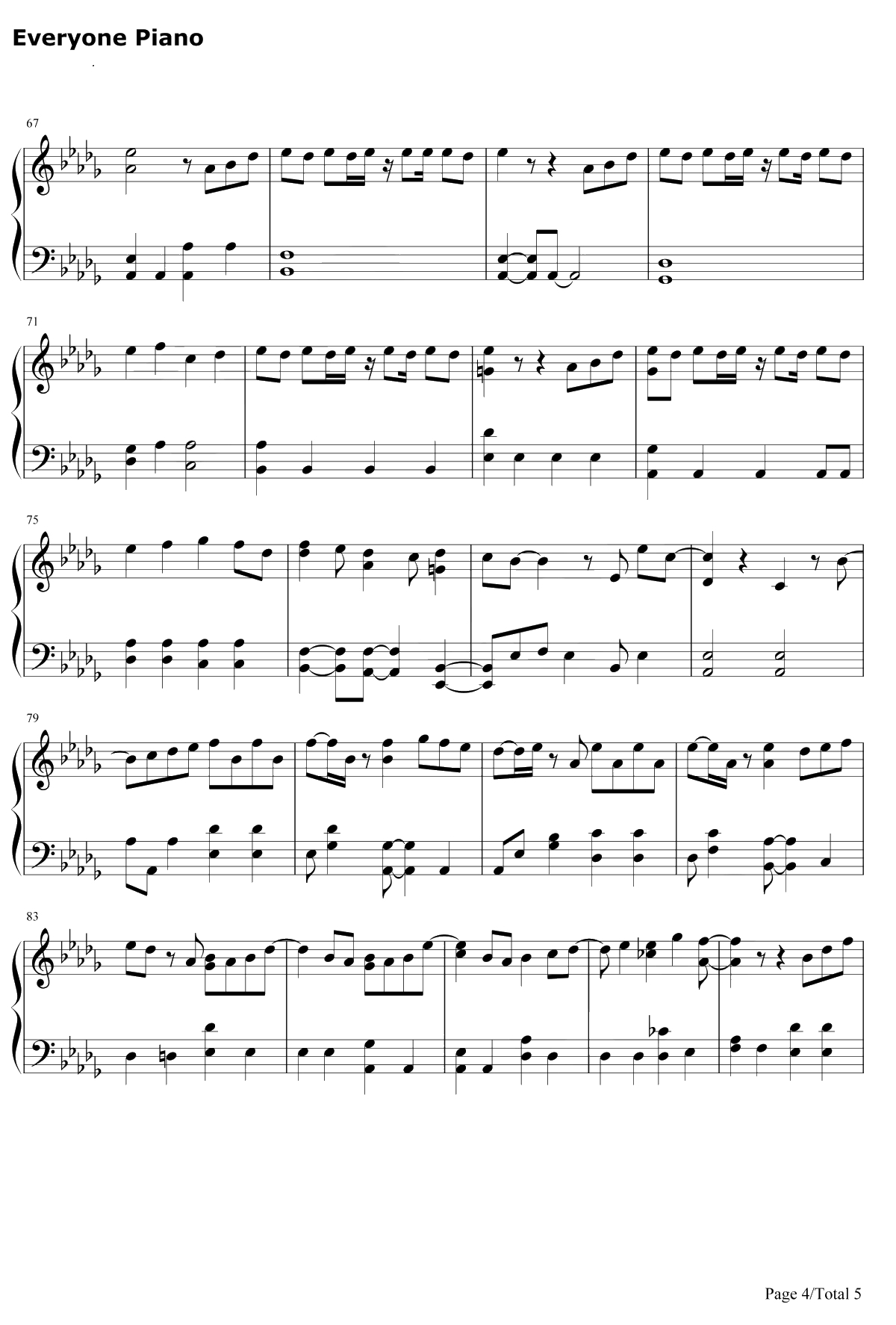 Bit ters weet钢琴谱-嵐-失恋巧克力职人主题曲4