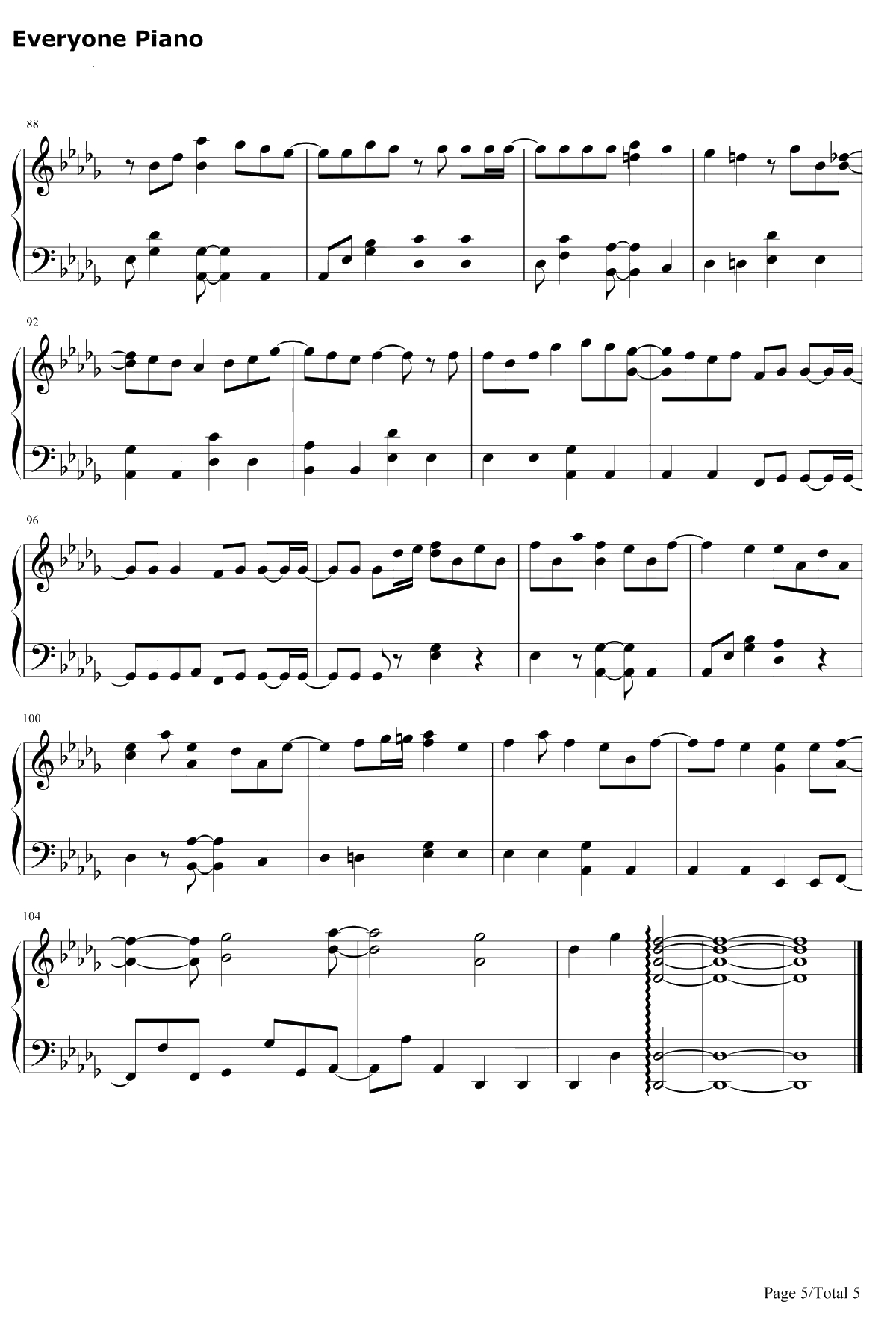 Bit ters weet钢琴谱-嵐-失恋巧克力职人主题曲5