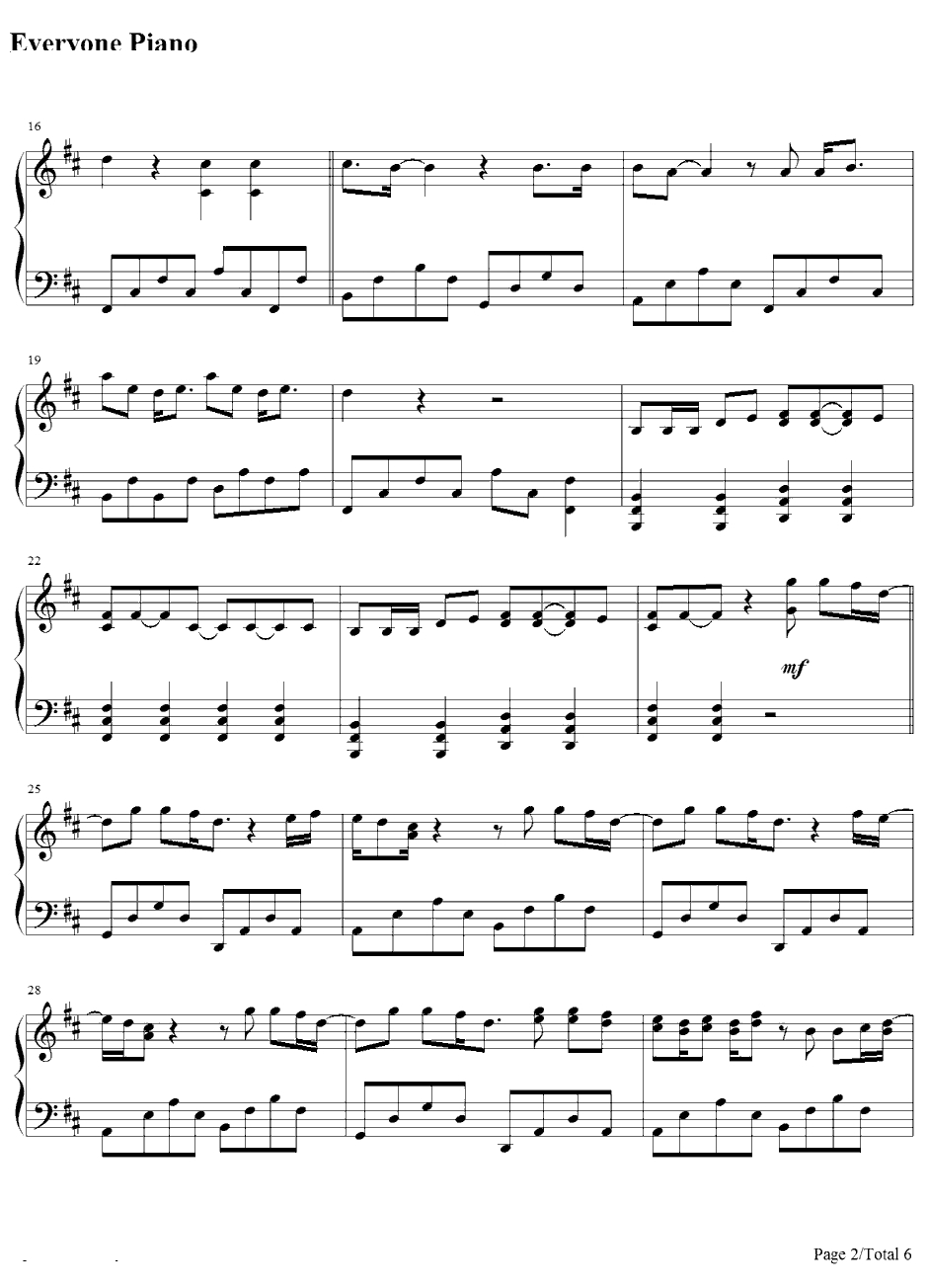 Alej an dro钢琴谱-LadyGaGa2