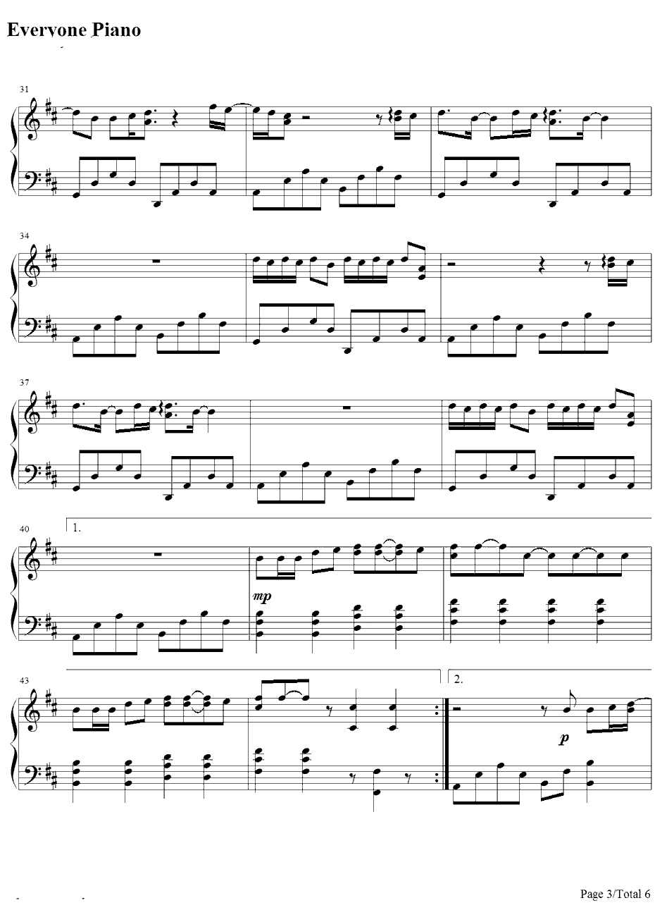 Alej an dro钢琴谱-LadyGaGa3