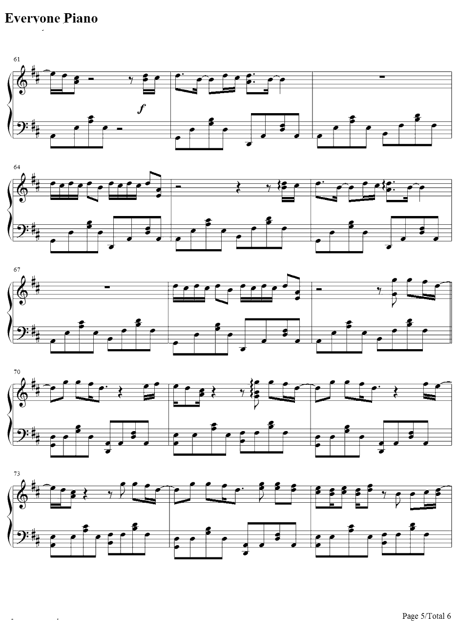 Alej an dro钢琴谱-LadyGaGa5