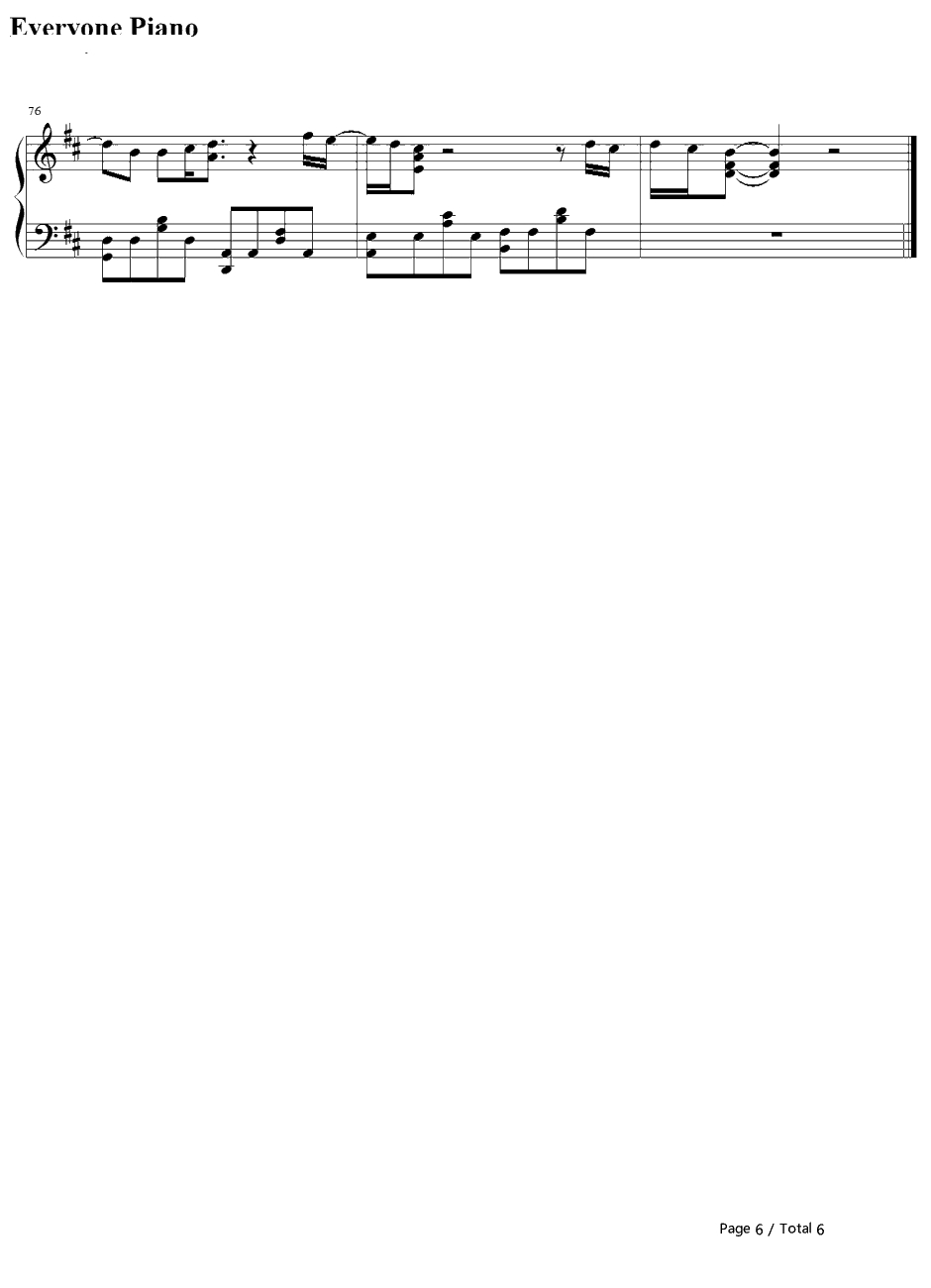 Alej an dro钢琴谱-LadyGaGa6