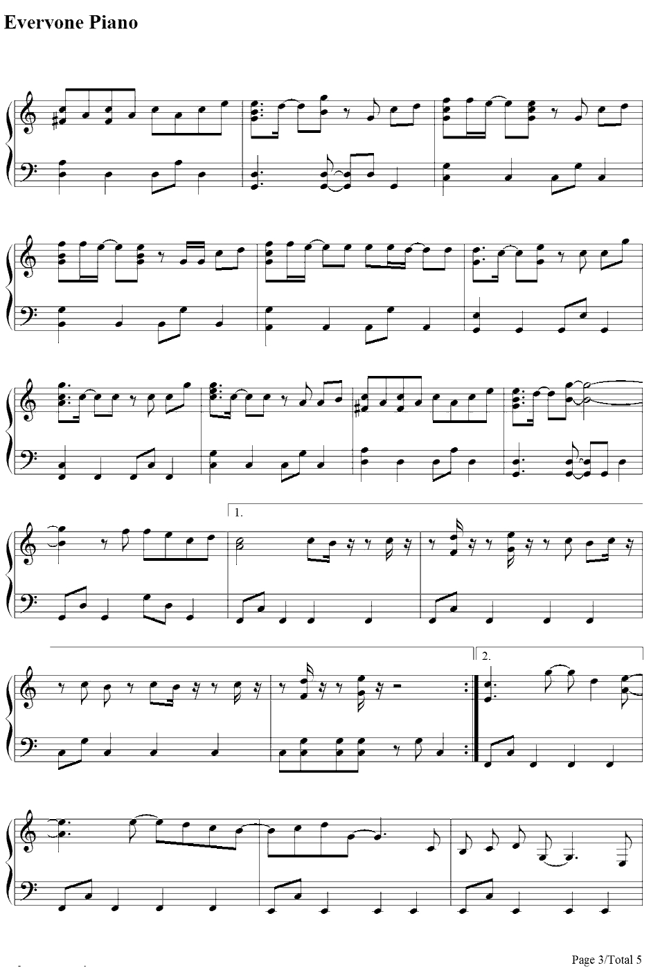 愛でした。钢琴谱-関ジャニ∞-パパドル!主题曲3